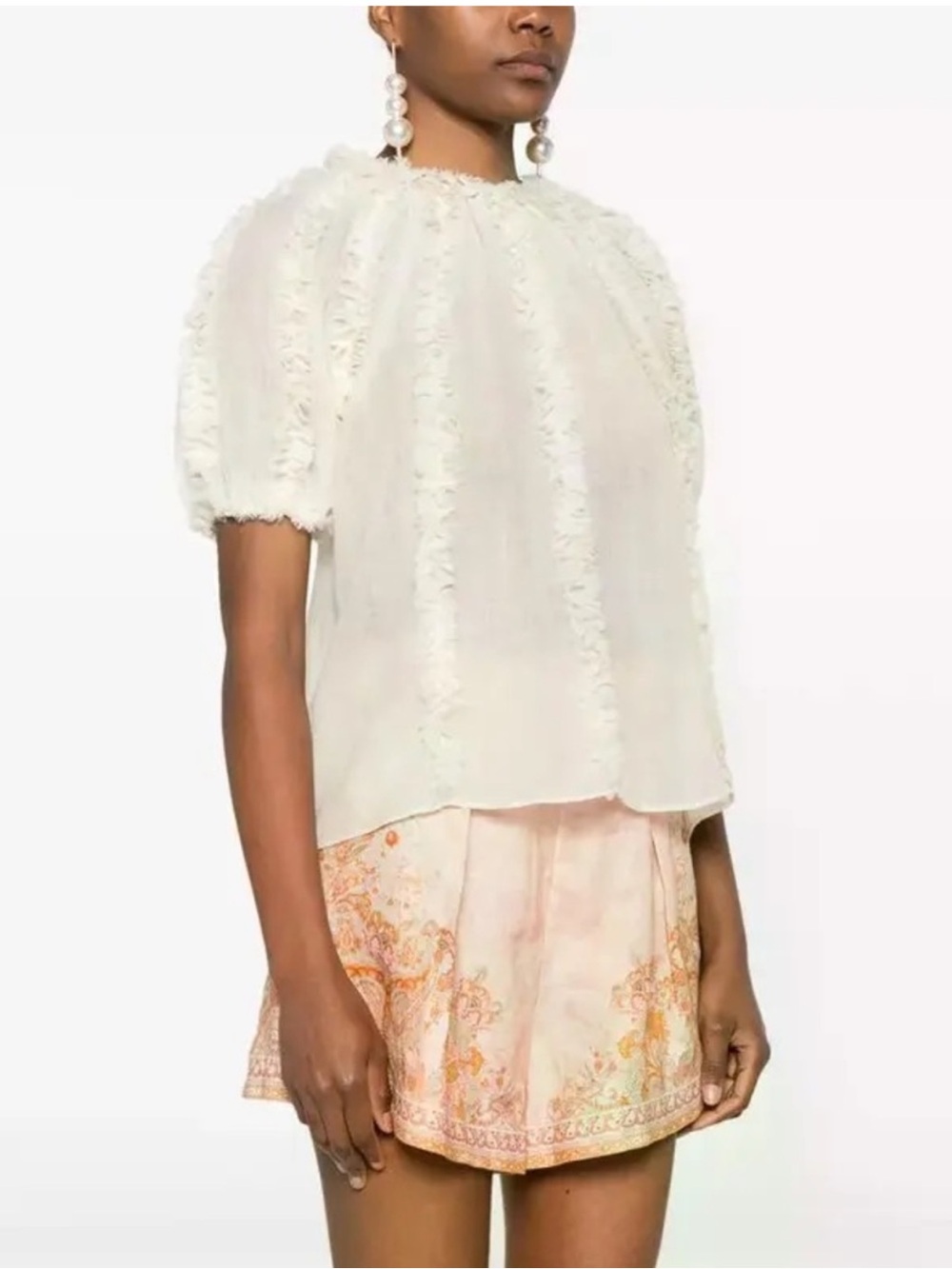 ULLA JOHNSON GRACELLE TOP / COWRIE Cream Size 4 - Picture 3 of 12
